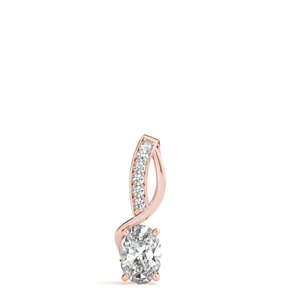 Oval Halo Diamond Pendant