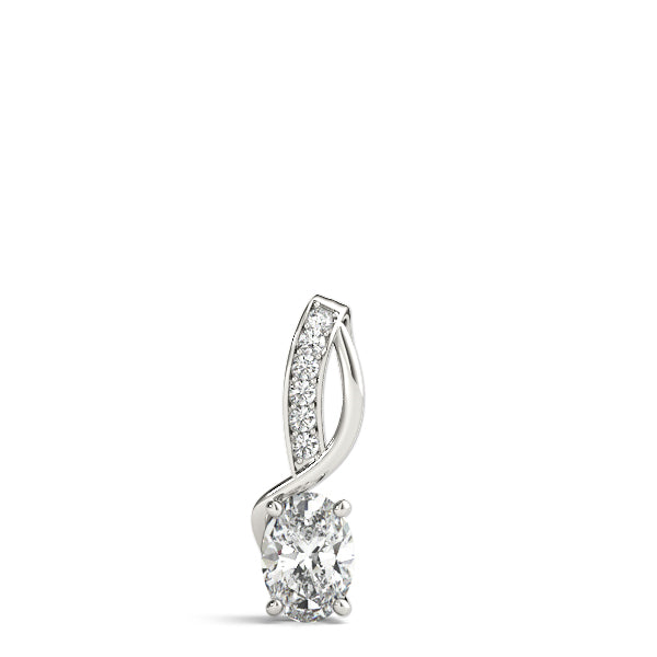 Oval Halo Diamond Pendant