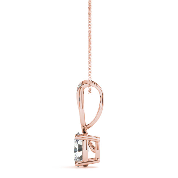 Oval Halo Diamond Pendant