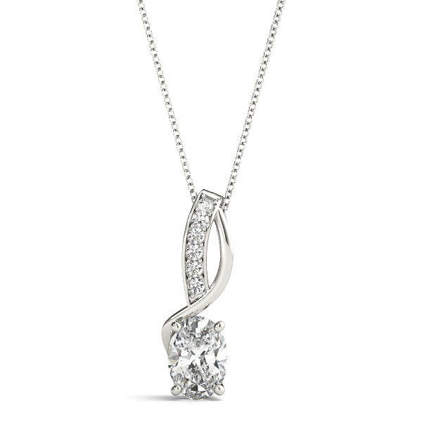 Oval Halo Diamond Pendant