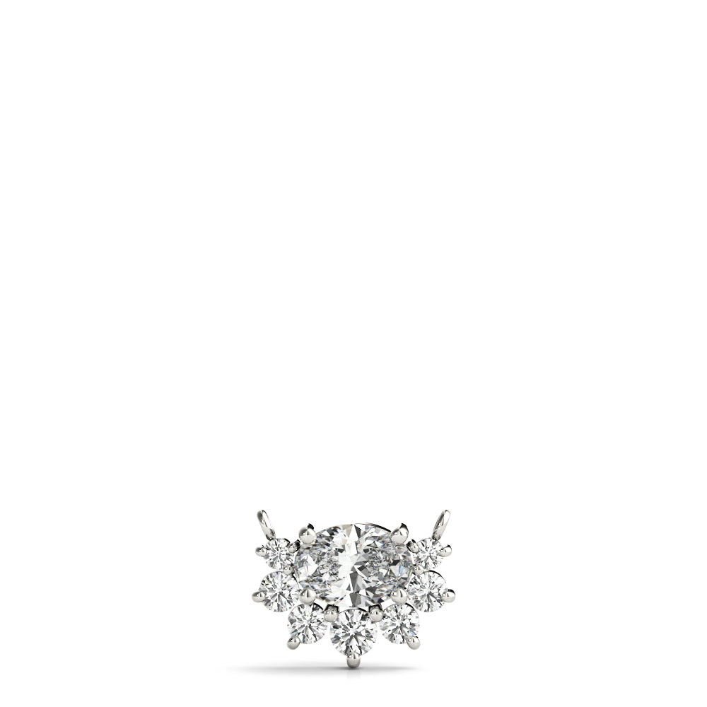 Oval Halo Diamond Pendant for Women