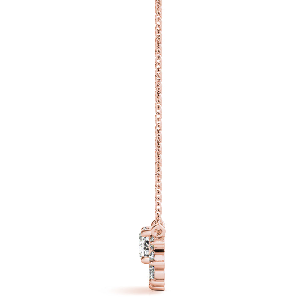 Oval Halo Diamond Pendant for Women