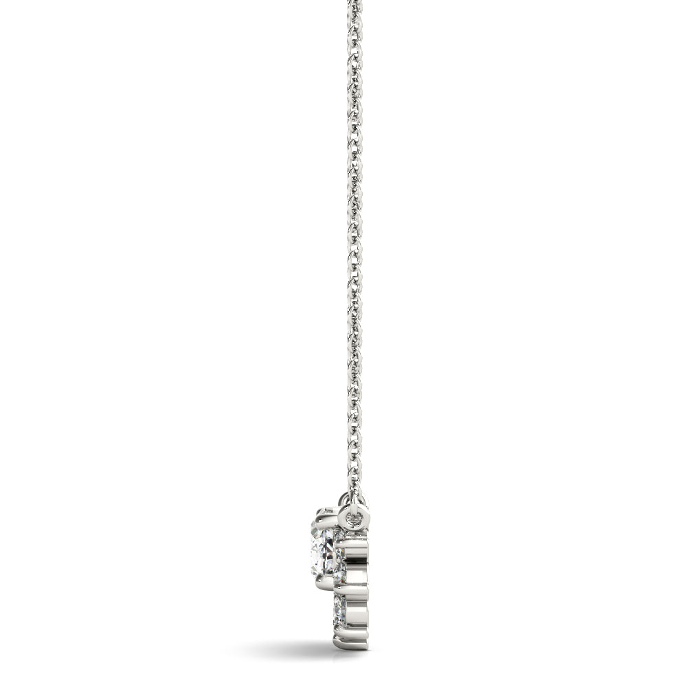 Oval Halo Diamond Pendant for Women
