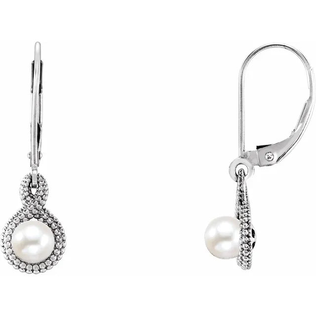 Sterling Silver Pearl Beaded Earrings