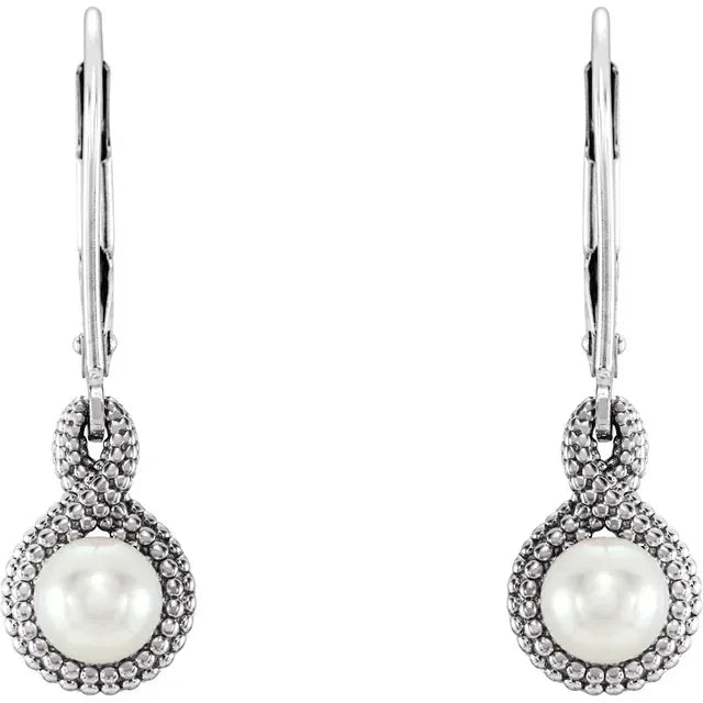 Sterling Silver Pearl Beaded Earrings