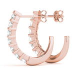 Load image into Gallery viewer, Round Diamond J Hoop Earrings
