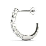 Load image into Gallery viewer, Round Diamond J Hoop Earrings
