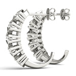Load image into Gallery viewer, J Hoop Round Diamond Earrings
