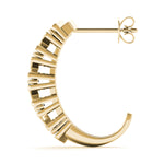 Load image into Gallery viewer, J Hoop Round Diamond Earrings
