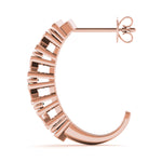 Load image into Gallery viewer, J Hoop Round Diamond Earrings

