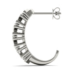 Load image into Gallery viewer, J Hoop Round Diamond Earrings

