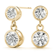 Bezel Set Lab Grown Diamond Drop Earrings