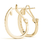 Load image into Gallery viewer, J Hoop Round Diamond Earrings For Women

