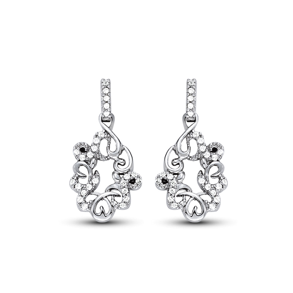 Women’s Fashion Earrings with Round Diamonds