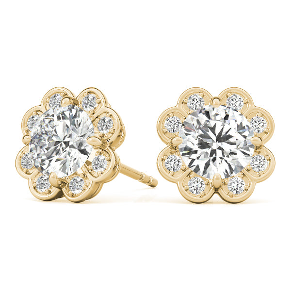 Floral Diamond Fashion Earrings