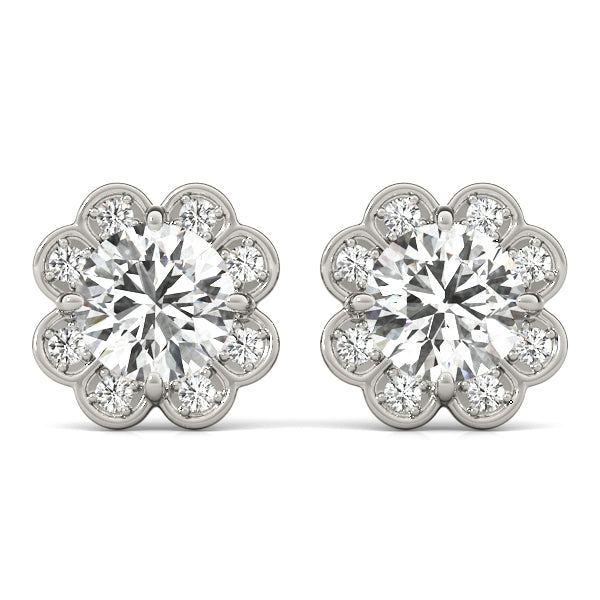 Floral Diamond Fashion Earrings