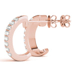 Load image into Gallery viewer, Three Row Diamond Hoop Earrings
