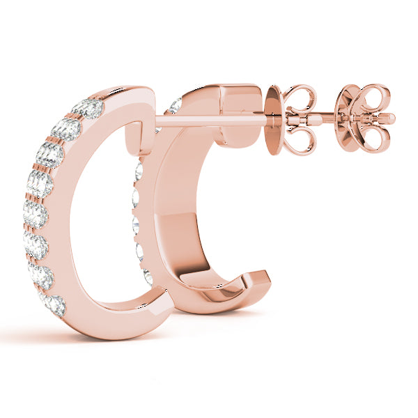 Three Row Diamond Hoop Earrings
