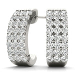 Load image into Gallery viewer, Three Row Diamond Hoop Earrings
