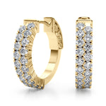 Load image into Gallery viewer, Double Row Hoop Vault Lock Earrings
