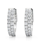 Load image into Gallery viewer, Double Row Hoop Vault Lock Earrings
