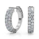 Load image into Gallery viewer, Double Row Hoop Vault Lock Earrings
