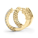 Load image into Gallery viewer, Double Row Hoop Vault Lock Earrings
