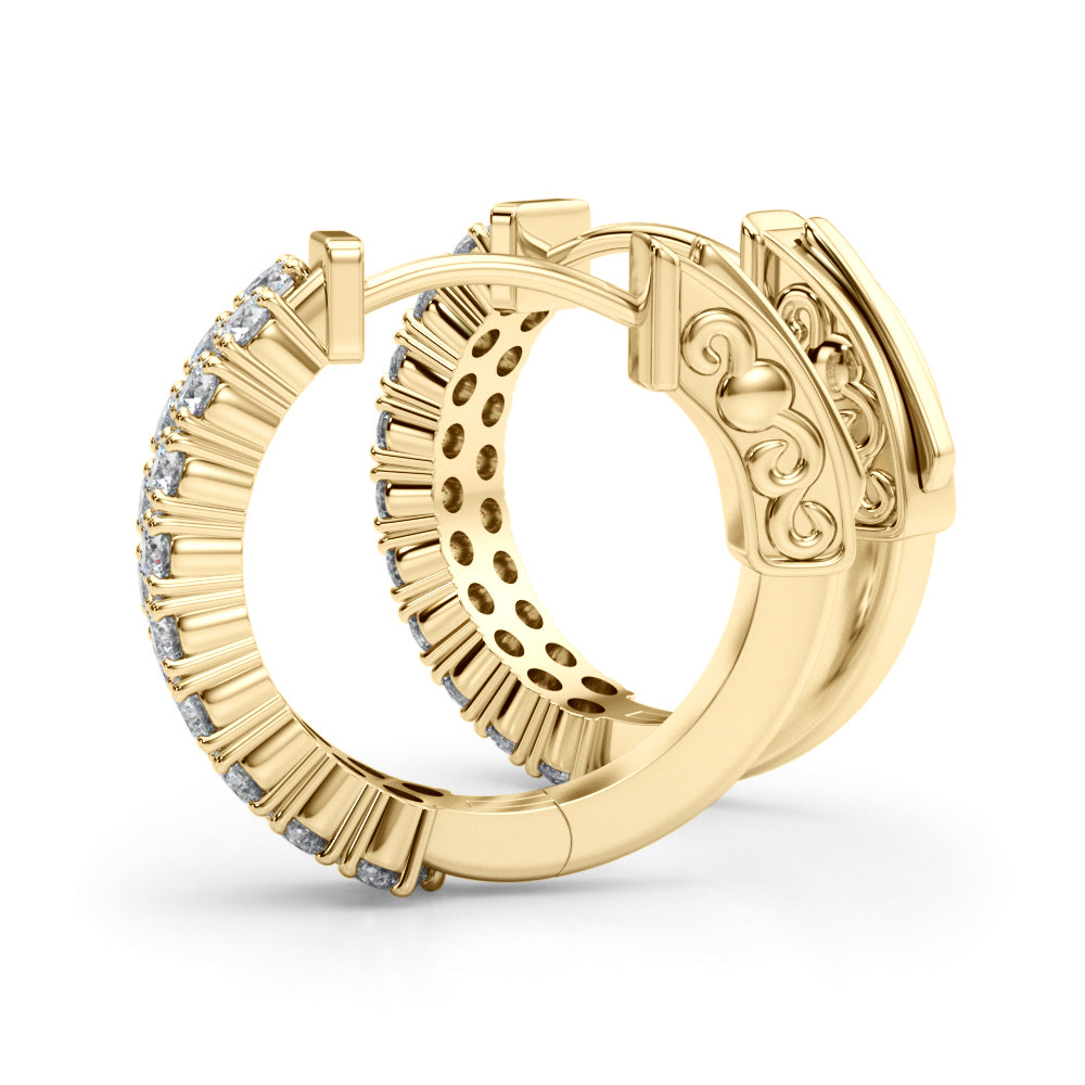 Double Row Hoop Vault Lock Earrings