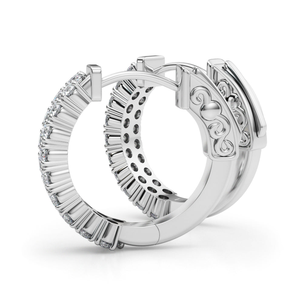 Double Row Hoop Vault Lock Earrings