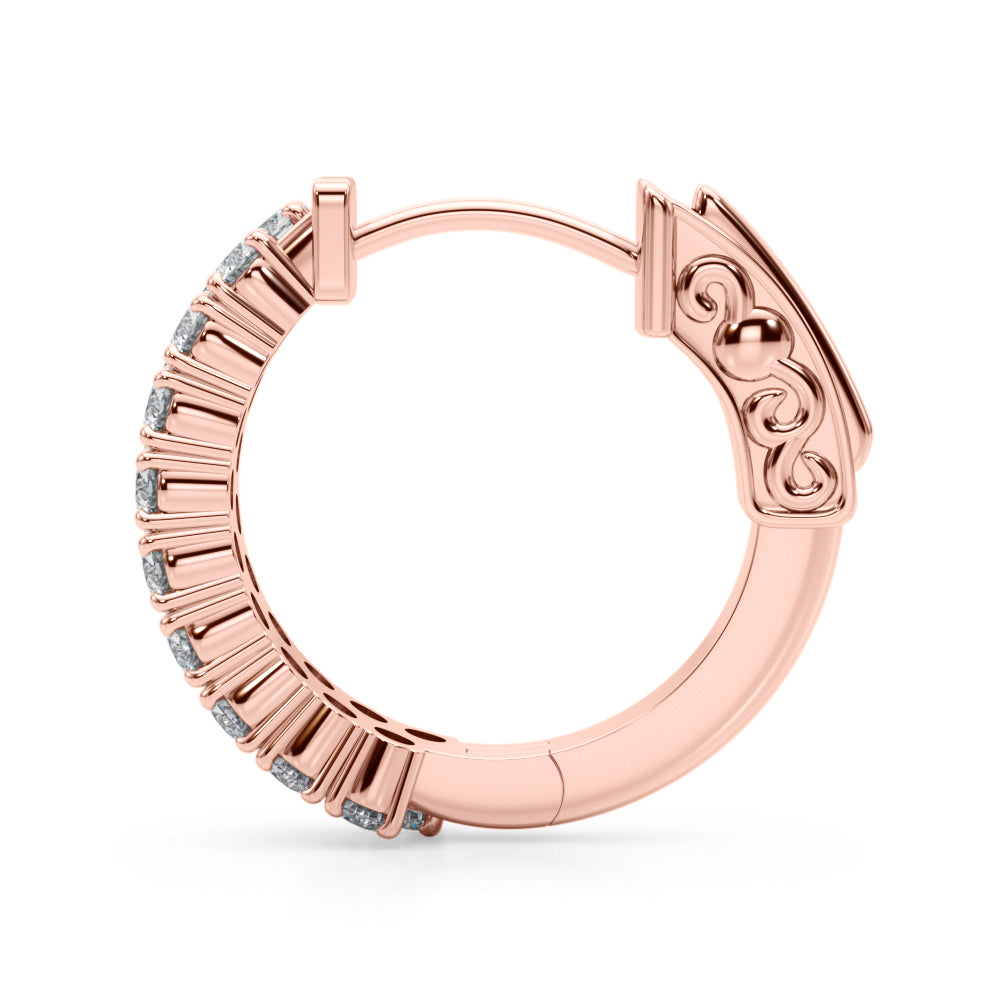 Double Row Hoop Vault Lock Earrings