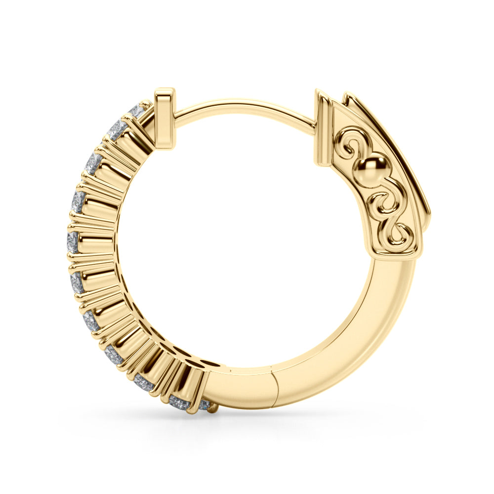 Double Row Hoop Vault Lock Earrings