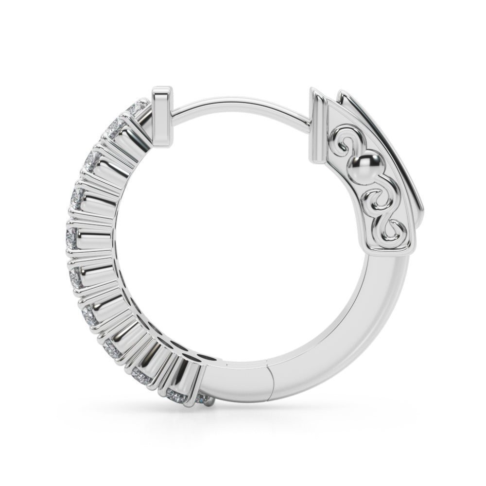 Double Row Hoop Vault Lock Earrings