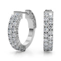 Double Row Hoop Vault Lock Earrings