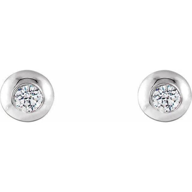 Classic Pattern Bezel Set Stud Earrings