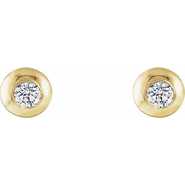 Classic Pattern Bezel Set Stud Earrings