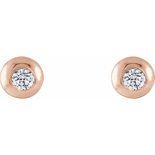Classic Pattern Bezel Set Stud Earrings