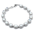 Cubic Zirconia and Pear Shaped Bridal Bracelet