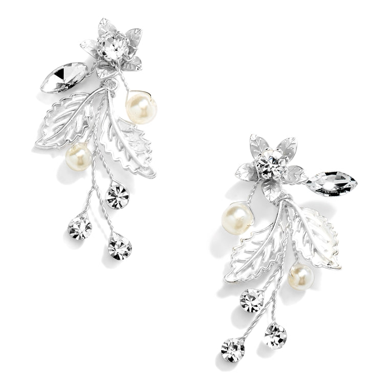 Austrian Crystal Leaves Earrings