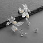 Load image into Gallery viewer, Austrian Crystal Leaves Earrings
