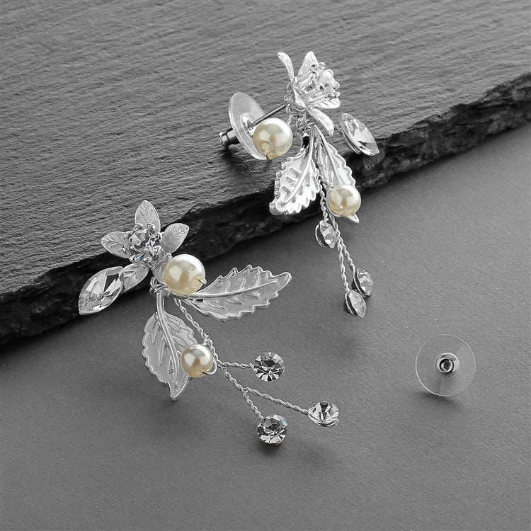 Austrian Crystal Leaves Earrings