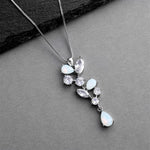 Load image into Gallery viewer, Cubic Zirconia &amp; Opal Wedding Necklace
