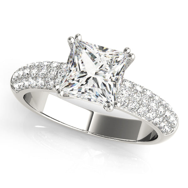 Princess Setting Pave-Setting Princess Cut Diamond Engagement Ring – My Bridal Ring