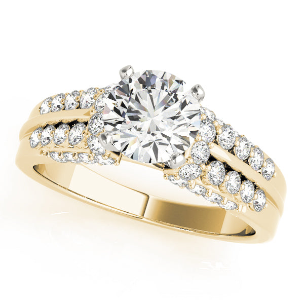 Round Diamond Pave Set Engagement Ring