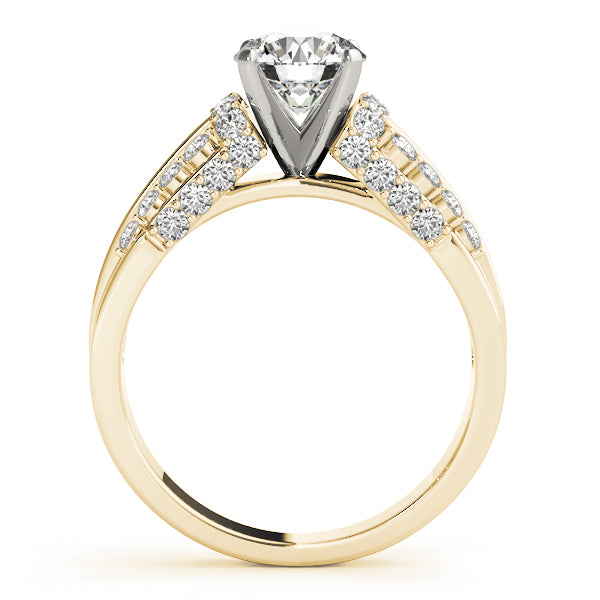 Round Diamond Pave Set Engagement Ring