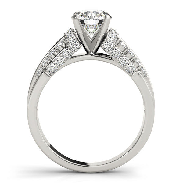 Round Diamond Pave Set Engagement Ring