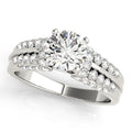 Round Diamond Pave Set Engagement Ring