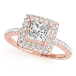 Load image into Gallery viewer, Square Cushion Cut Halo Engagement Ring
