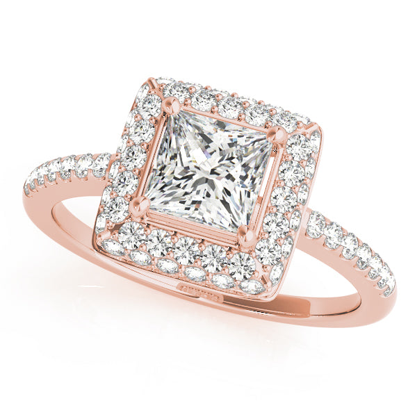 Square Cushion Cut Halo Engagement Ring