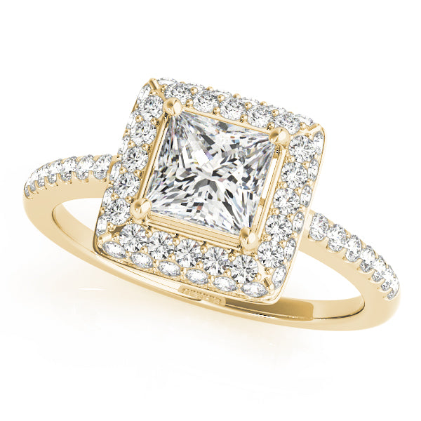 Square Cushion Cut Halo Engagement Ring