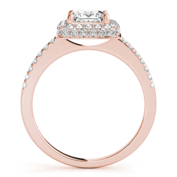 Square Cushion Cut Halo Engagement Ring
